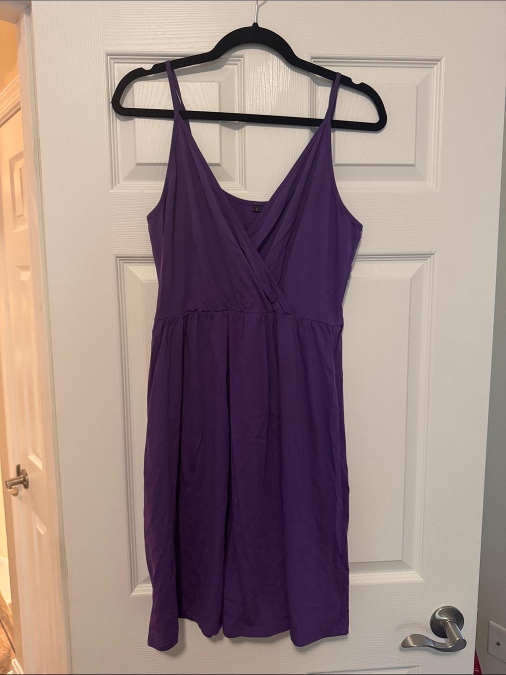 Women's Purple V-Neck Sleeveless Dress